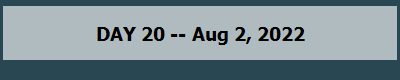 DAY 20 -- Aug 2, 2022